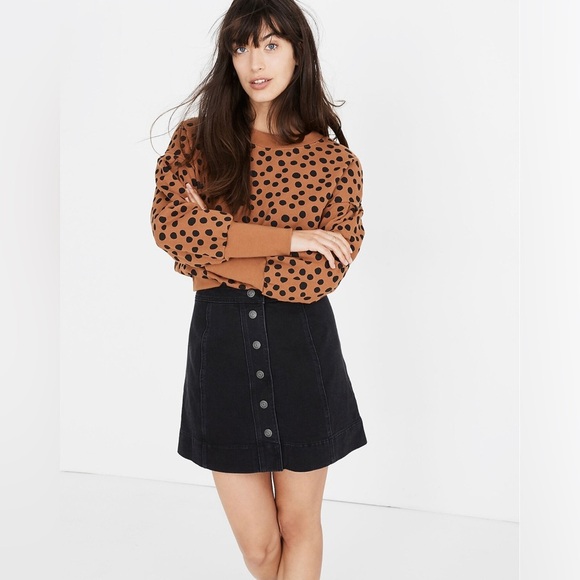 Madewell Metropolis Snap Jean Skirt in Rawley Black - Picture 1 of 6